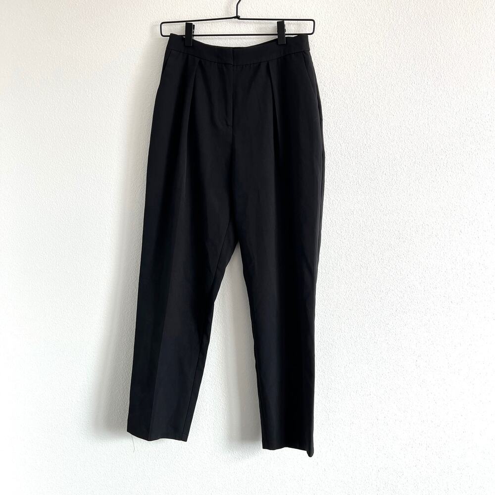 Lulus Black High-Waisted Pleated Tapered Leg Trousers S Dark Academia Corpcore